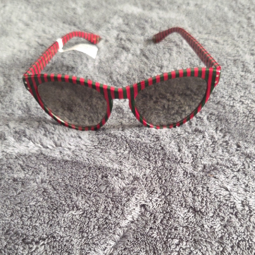 Gucci Red and Black Striped Sunglasses